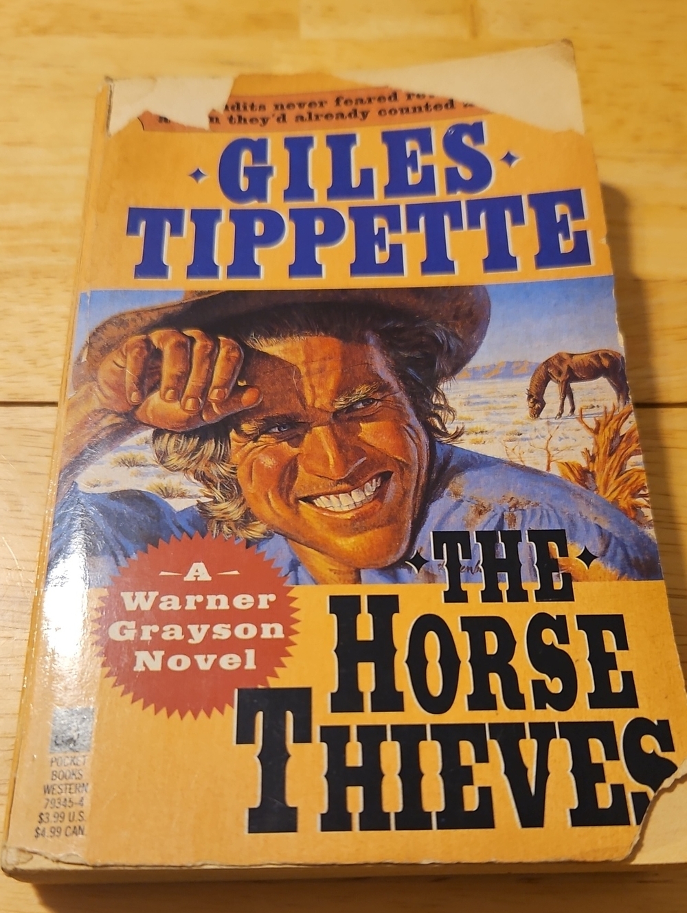 Warner Books The Horse Thieves Western Novel Paperback Fair